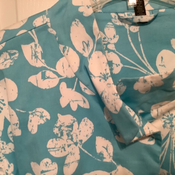 Madison Lightweight Lined Casual Coat, Belted, Size XL, Blue and White - Picture 4 of 8